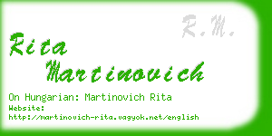 rita martinovich business card
